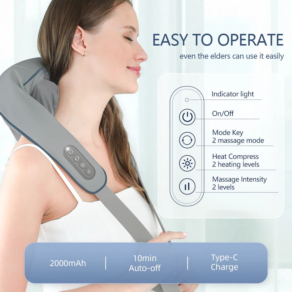 Foreverlily Wireless Neck, Back and Shoulder Massager