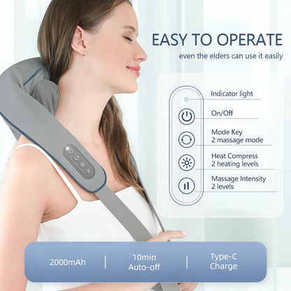 Foreverlily Wireless Neck, Back and Shoulder Massager