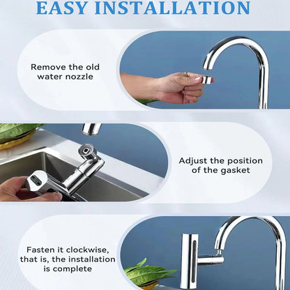 AquaFlex 4-in-1: Splash-Proof Faucet Extender with Waterfall Mode