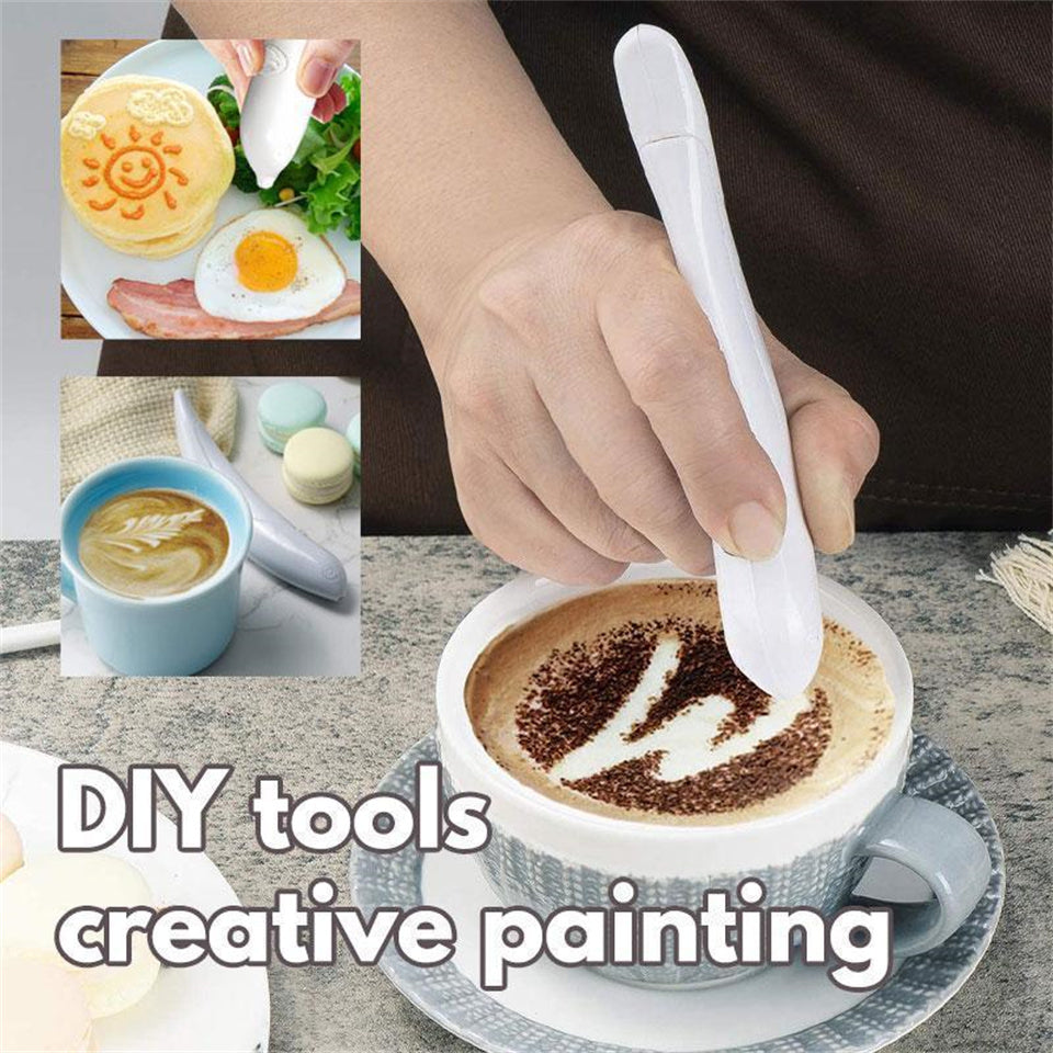 Electrical Latte Art Pen Coffee Carving Pen Baking Pastry Tools