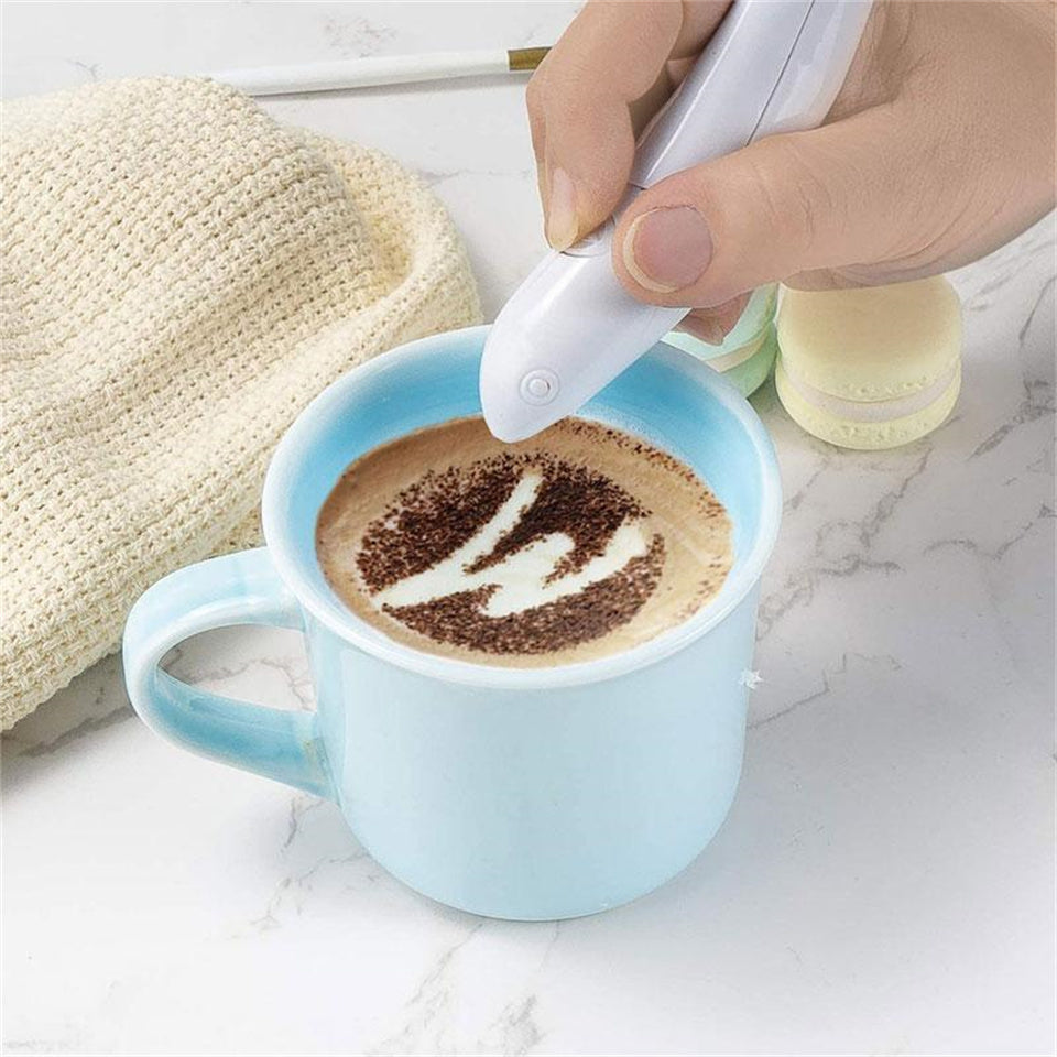 Electrical Latte Art Pen Coffee Carving Pen Baking Pastry Tools