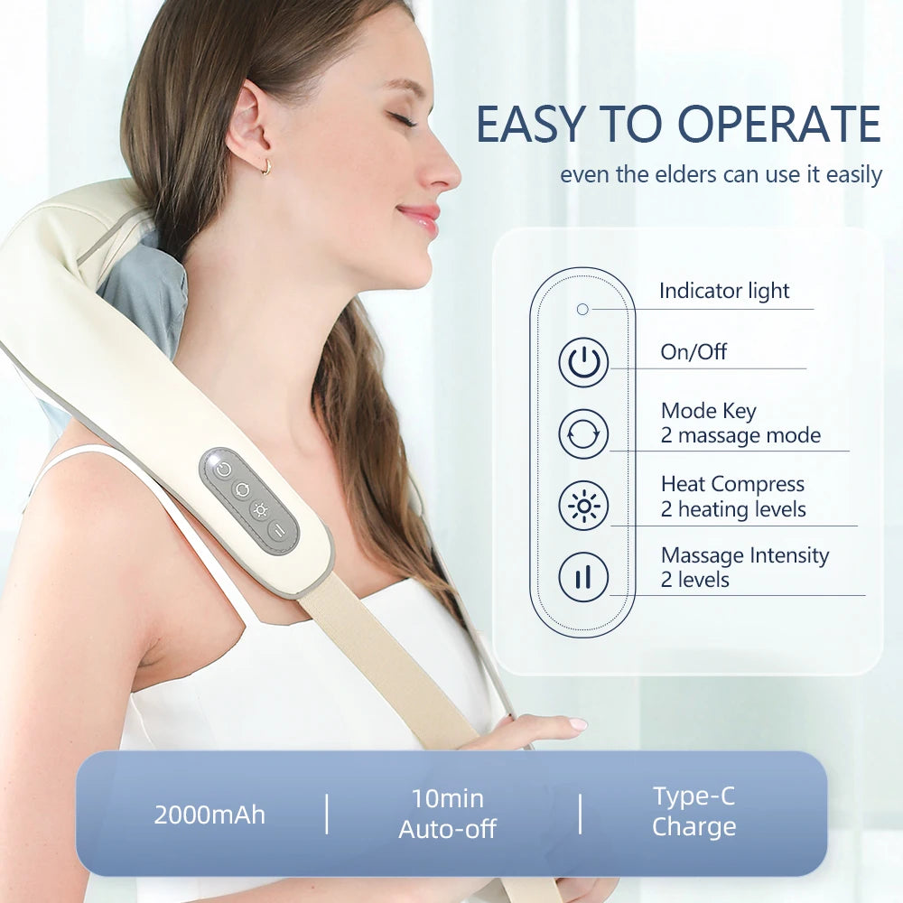 Foreverlily Wireless Neck, Back and Shoulder Massager