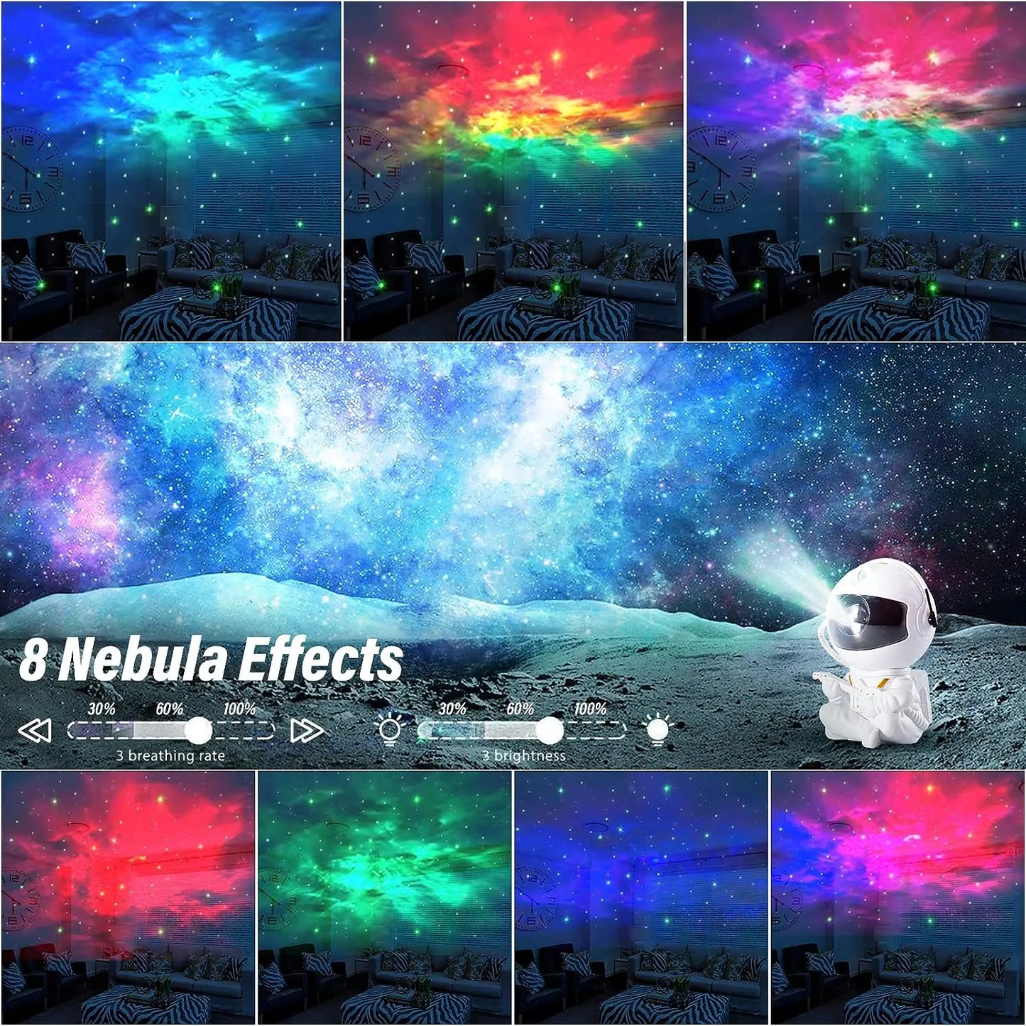 Astronaut's Stargaze: Galaxy & Nebula Projector with Colour-Changing LED Lights