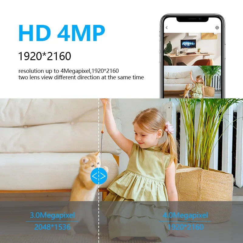 4MP Dual Lens APP Robot Dog Wireless PTZ IP Dome Camera