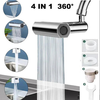 AquaFlex 4-in-1: Splash-Proof Faucet Extender with Waterfall Mode